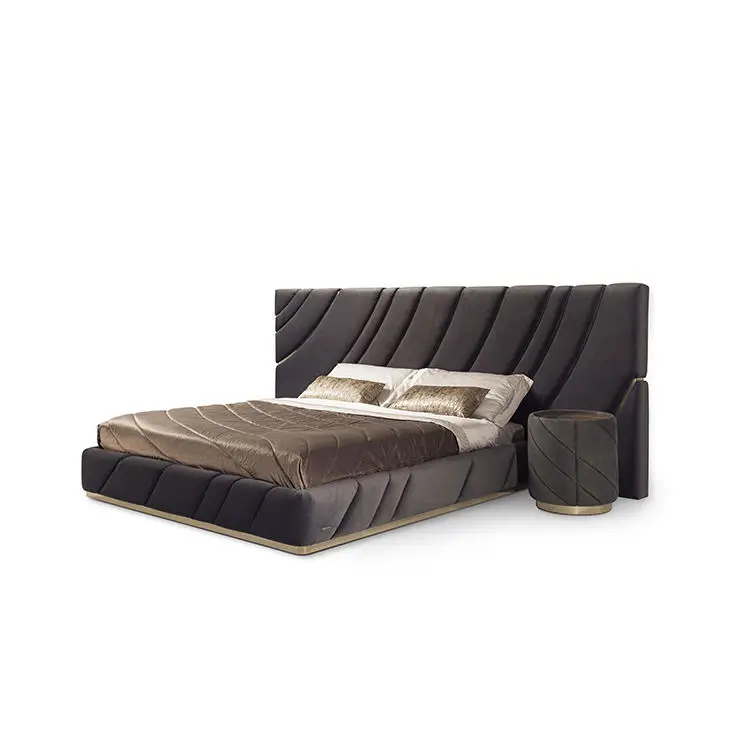 Italian Luxury Bedroom Set Furniture King Size Modern Italian Newest Double Bed Designer Furniture Set Leather Luxury Be — view 1