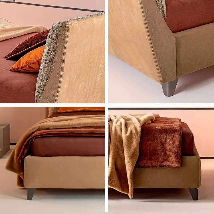Nordic Fabric Bed Simple Modern Removable and Washable Bedroom Wedding Bed Double Vintage Bedroom Furniture — image 6