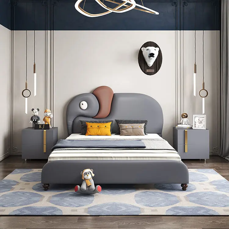 Special New Design House Bedroom Furniture Queen Double Single Children Kids Bed for Boy — image 2