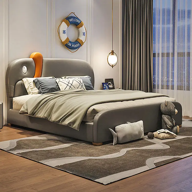 Special New Design House Bedroom Furniture Queen Double Single Children Kids Bed for Boy — image 4