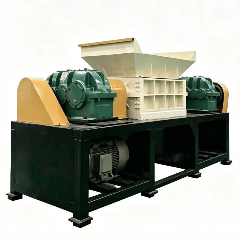 Fully Automatic Double Shaft Universal Shredder | Plastic Wood Tire Shredder for Solid Waste Recycling — view 1