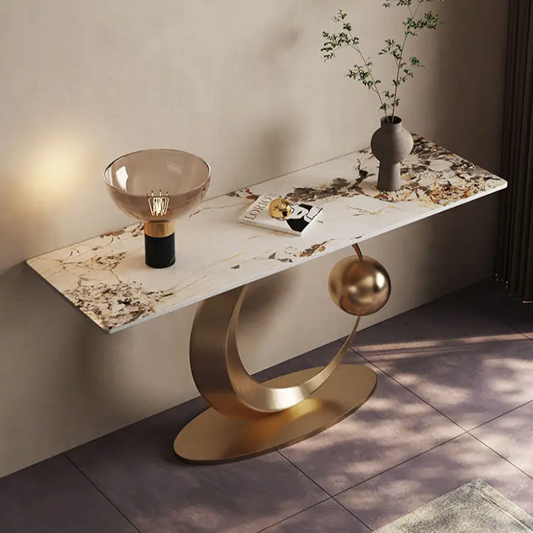 Modern Porch Tall Console Table Home Furniture Decorations Stainless Steel Brushed Hallway Tables — image 3