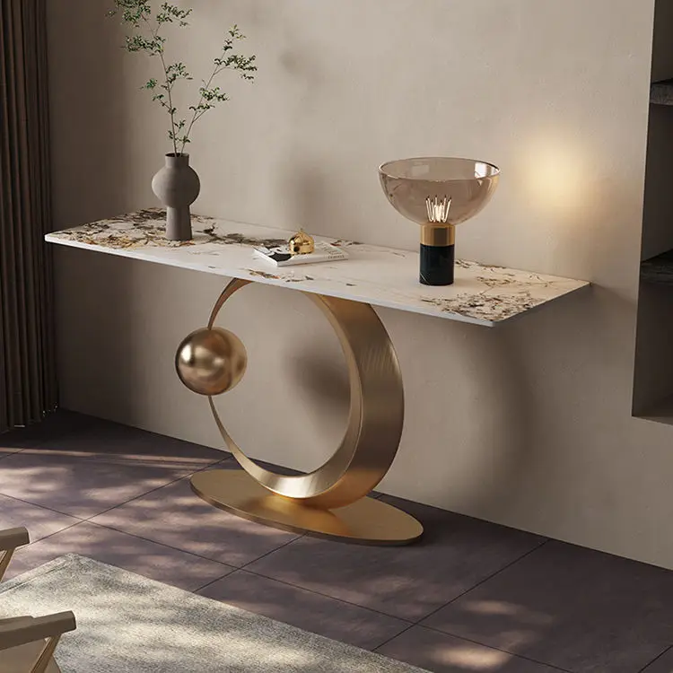 Modern Porch Tall Console Table Home Furniture Decorations Stainless Steel Brushed Hallway Tables — image 4