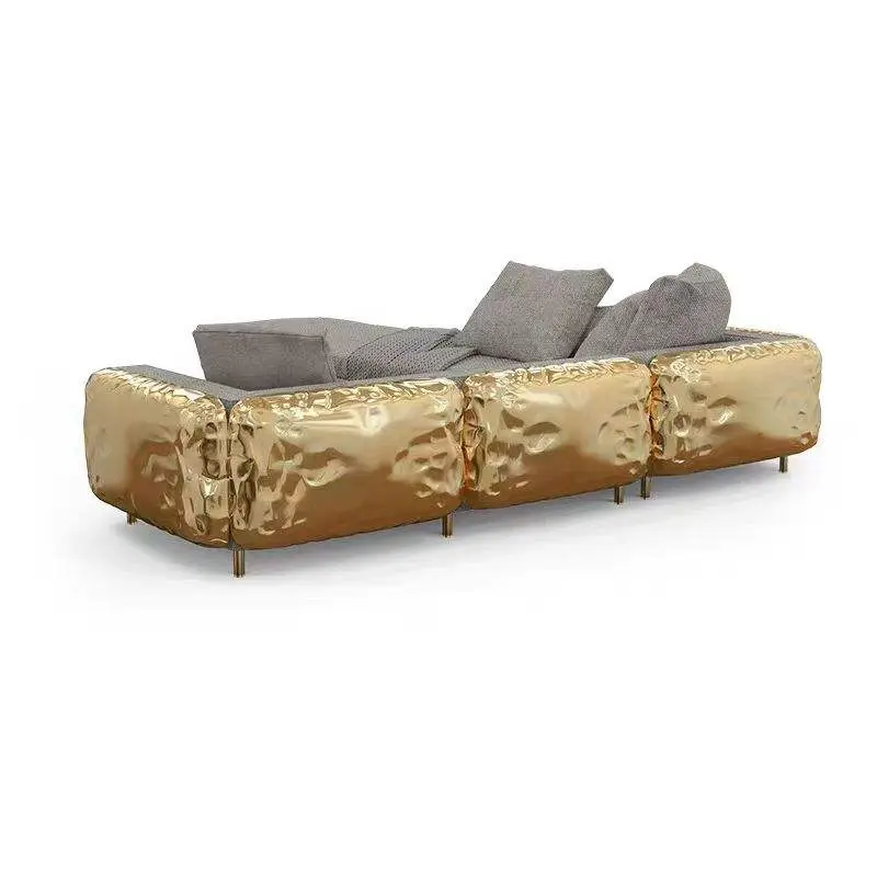 Furnistyle Modern Minimalist Three-Seater Villa Sofa Set High-End Luxury Imperfect Combination Frosted Leather for Hotels — image 6