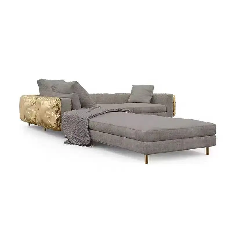 Furnistyle Modern Minimalist Three-Seater Villa Sofa Set High-End Luxury Imperfect Combination Frosted Leather for Hotels — image 7