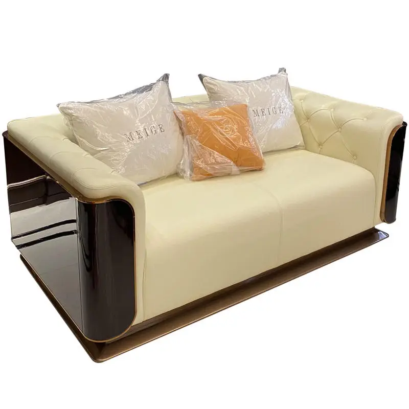 Furnistyle Chesterfield Luxury Genuine Leather Living Room Home Furniture Nordic Big Design Wooden Classical Arabic Sofa Sets — image 7