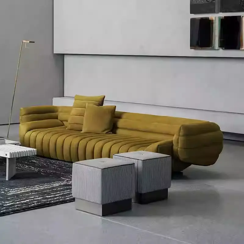 Furnistyle Luxury Couch Living Room Sofa Minimail Modern Fabric Sofa Modular Lazy Living Room Sofas — image 2