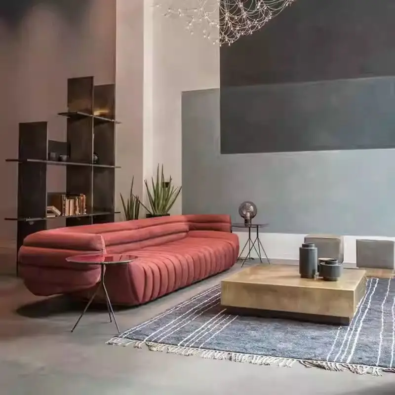 Furnistyle Luxury Couch Living Room Sofa Minimail Modern Fabric Sofa Modular Lazy Living Room Sofas — image 3