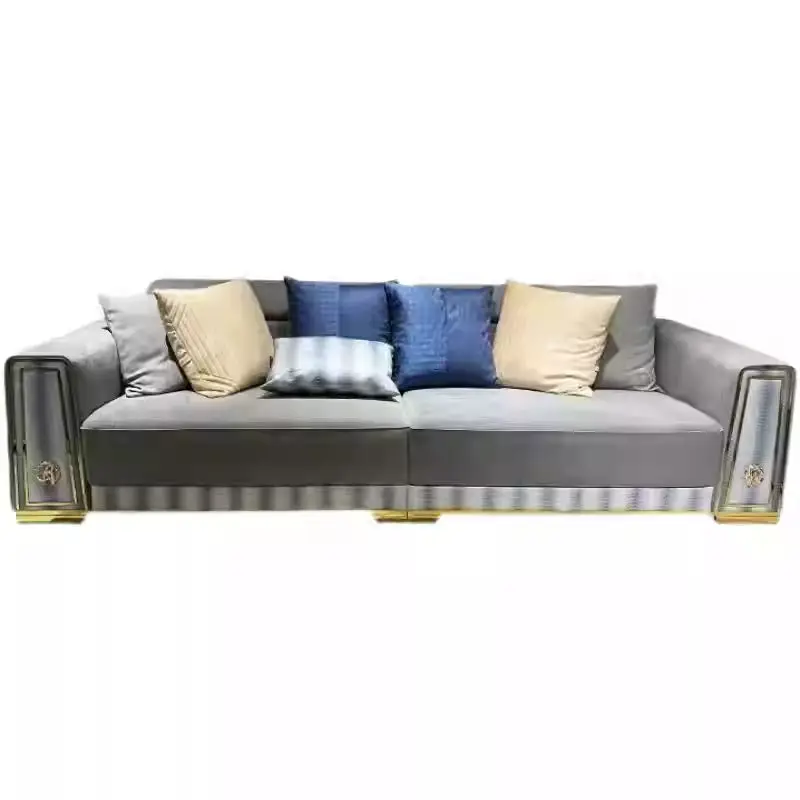 Furnistyle Modular Sectional Leather Velvet Fabric Modern Luxury Sofa Set for Living Room and Villa — image 5