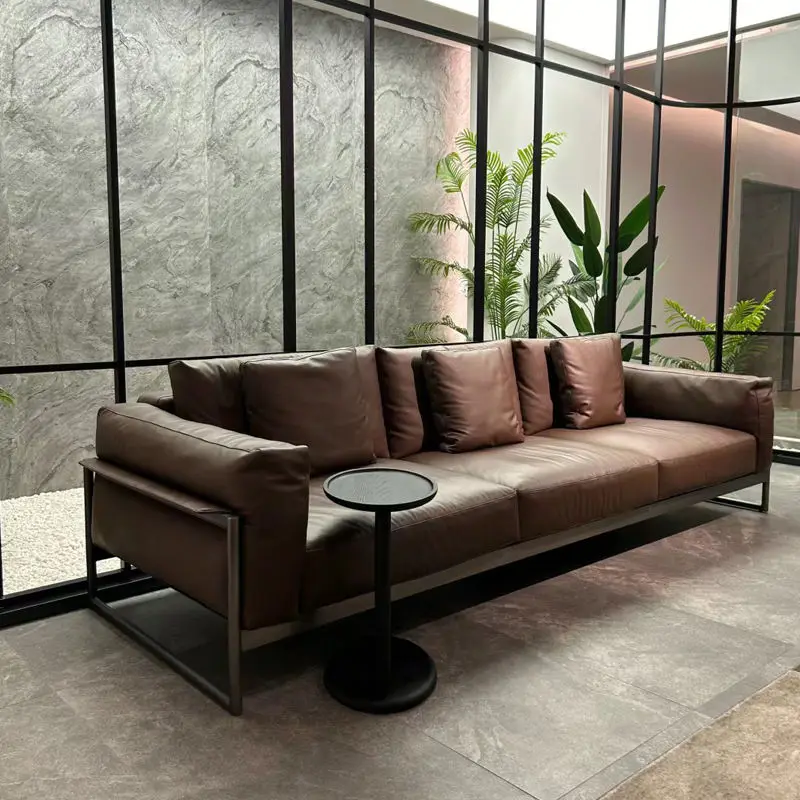 Furnistyle Italian High End Luxury Sofa Set Home Furniture 4 Seater Leather Sofa — image 4