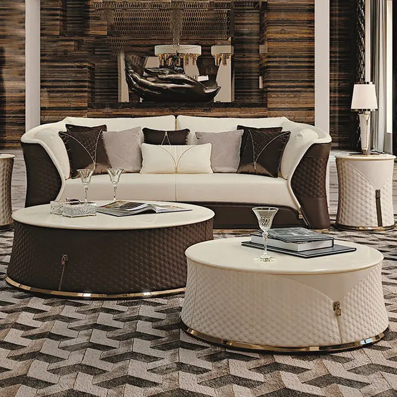 Furnistyle Italian Leather Modern Furniture Sofa Set Luxury Sectional Couch Sofa Set Furniture Living Room Luxury Sofa — image 4