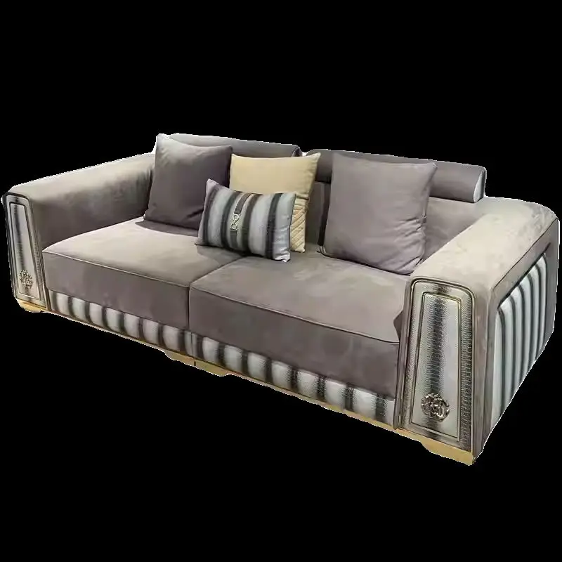 Furnistyle High End Leather Light Luxury Italian Home Furniture Sofa Set Furniture Living Room Modern Genuine Sectional Sofa — image 6