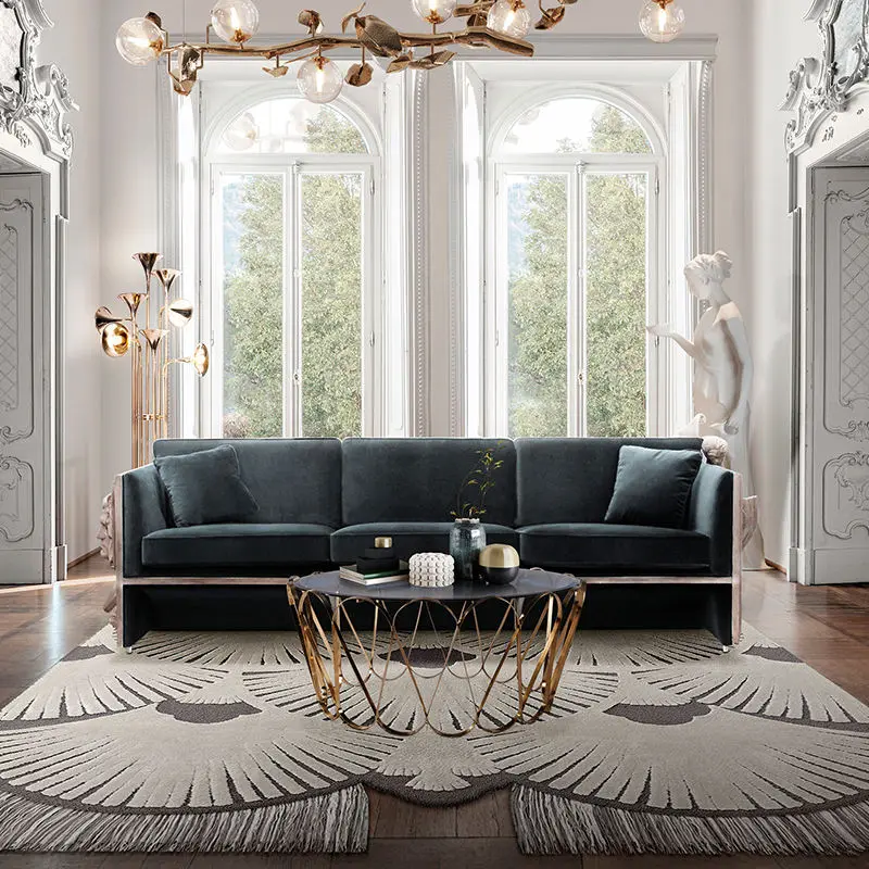 Latest Living Room Sofa Italian New Design Modern Luxury Living Room Furnitures Living Room Sofa Set for Villa — image 3