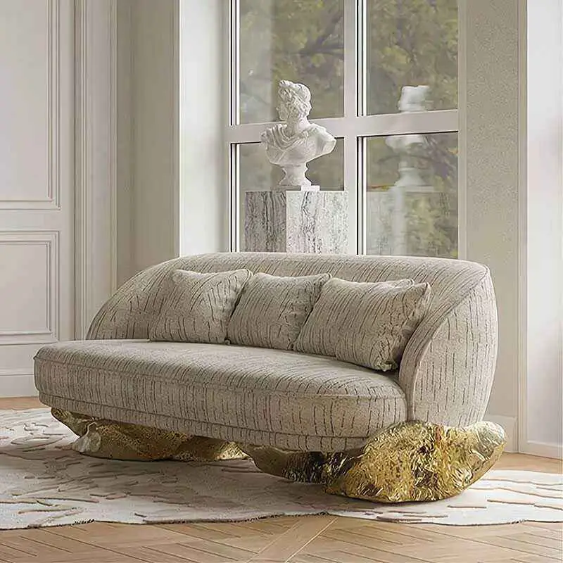 Furnistyle Italian Villa High End Custom Made Divan Living Room Sofa Set Furniture Premium Sectional Fabric Luxury Sofa Set — image 3