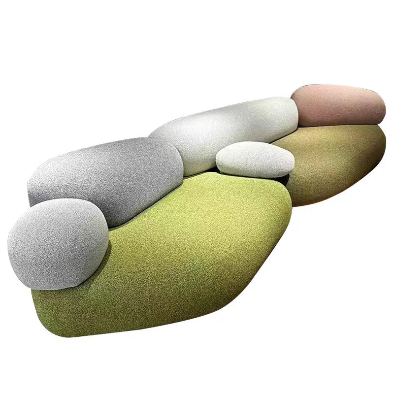 Furnistyle Nordic Simplicity Stone Genuine Leather Egg-shaped Oval Sofa Seat Stool Designer Creative Luxury Living Room — image 4