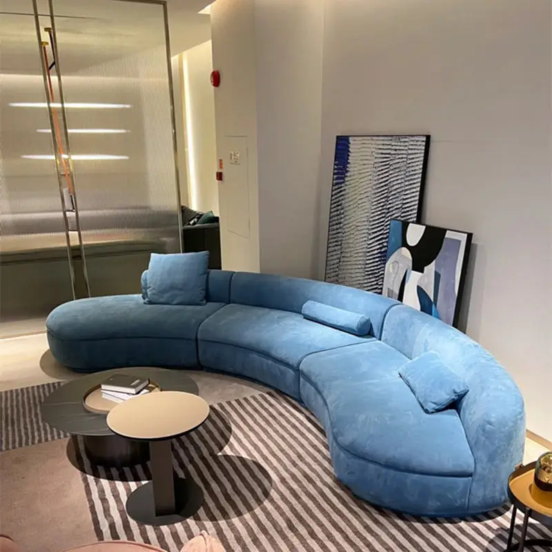 Furnistyle Italian High End Genuine Leather Sectional Contemporary Living Room Furniture Curved Modern Sofa Set Apartmen — view 1