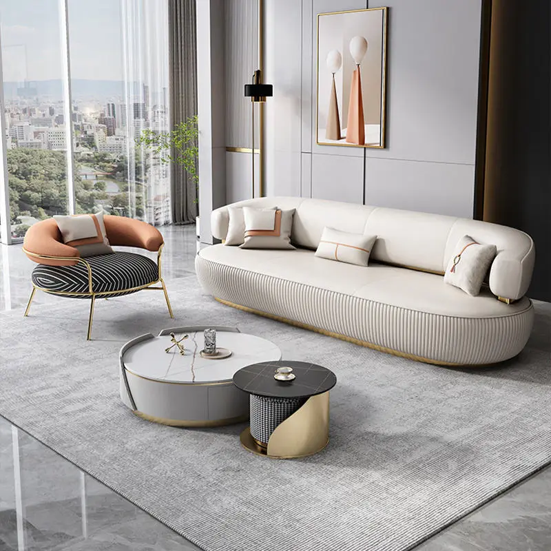 Furnistyle Italian Luxury Brand 7-Seater Extendable Sofa Set High Quality Living Room Furniture Sponge Wholesale Fashion — view 2