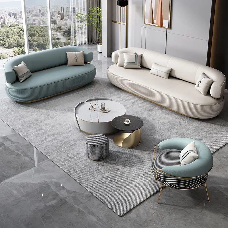 Furnistyle Italian Luxury Brand 7-Seater Extendable Sofa Set High Quality Living Room Furniture Sponge Wholesale Fashion — view 3