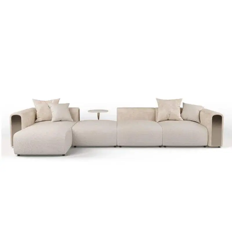 Furnistyle High Quality L Shape Luxury Sofas Living Room Furniture Lounge Sofa Sets Modern Fabric Velvet Sofa Set Furniture — image 4