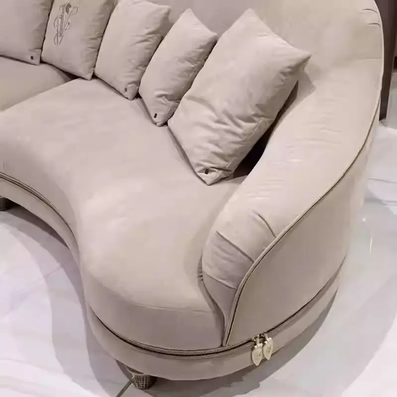 Furnistyle Italian Design Modern Luxury Leather Sofa Set for Hotel Commercial Use Sectional Sofa Furniture — image 4