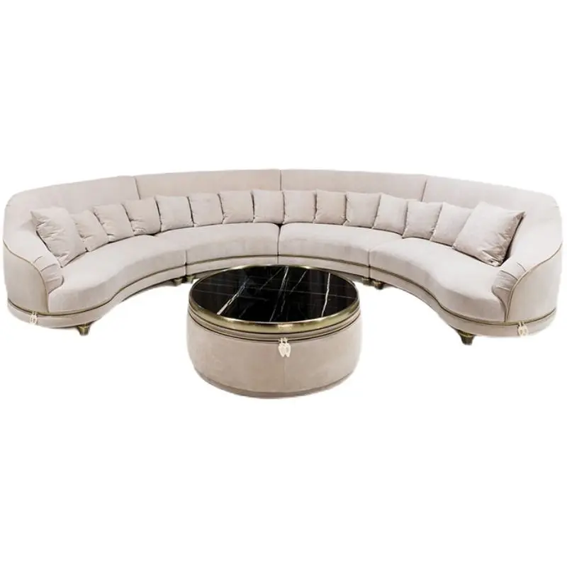 Furnistyle Italian Design Modern Luxury Leather Sofa Set for Hotel Commercial Use Sectional Sofa Furniture — image 5
