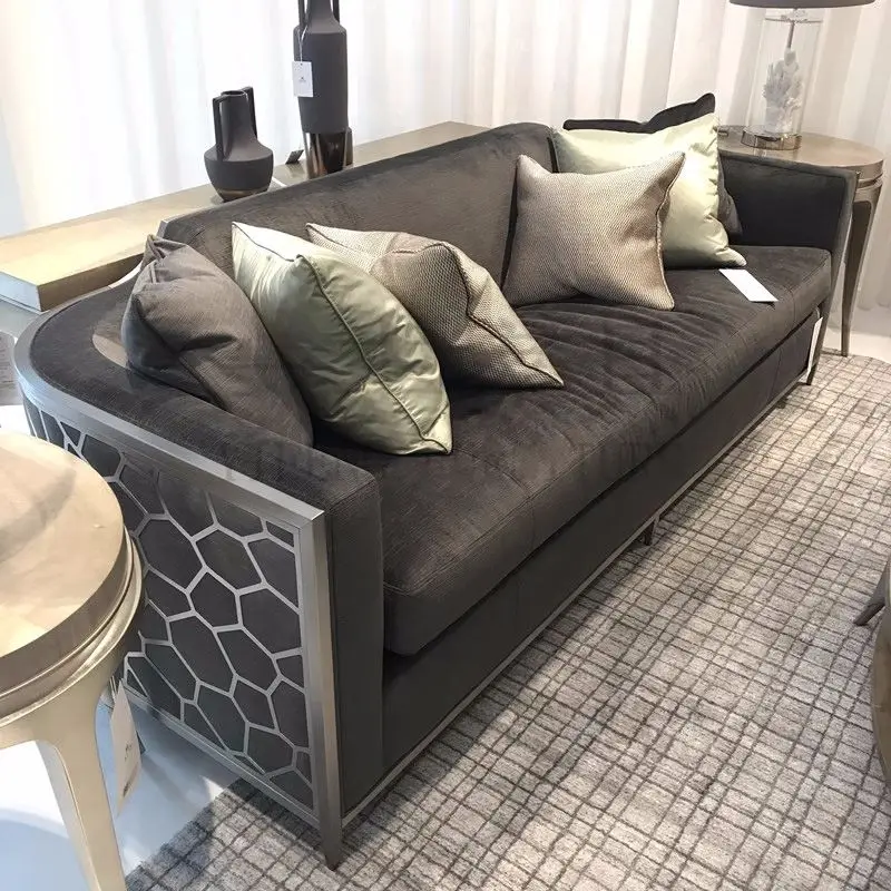 Furnistyle Living Room Morden Sofa Set House Stainless Gold Steel Frame Sofa Set Luxury Velvet Sofa Couch — view 1