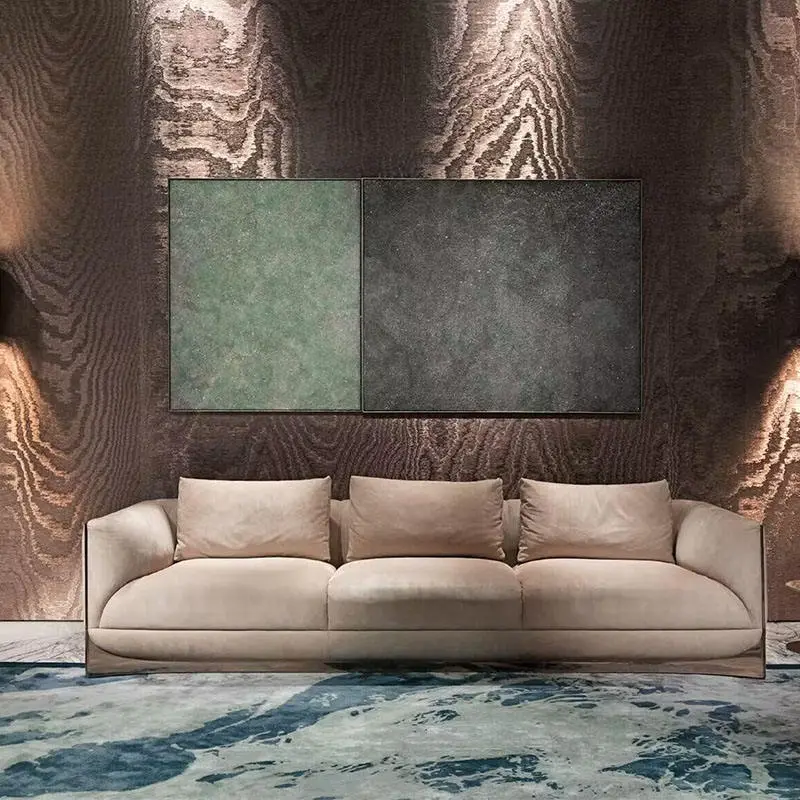 Furnistyle Luxury Living Room Solid Wood Frame Modern Design 2-3 Seater PU Leather Sofa with 15-Year Warranty for Home & Hotel — image 3