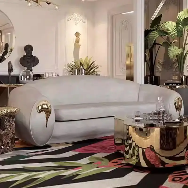 Furnistyle Luxury Elegant Vintage and Contemporary Style Sofa Furniture Latest Living Room Sofa Design Modern Design Fabric Sofa — image 2