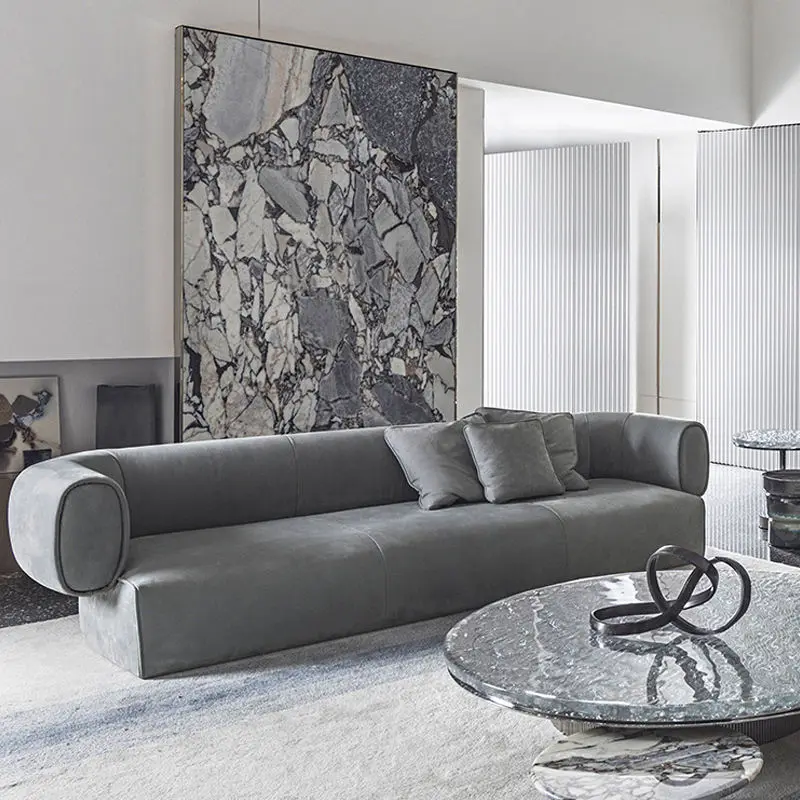Furnistyle New Design Quality Comfortable 1 2 3 4 Seater Sectional Set Nubuck Fabric Italian Modern Luxury Sofa for Living Room — image 3