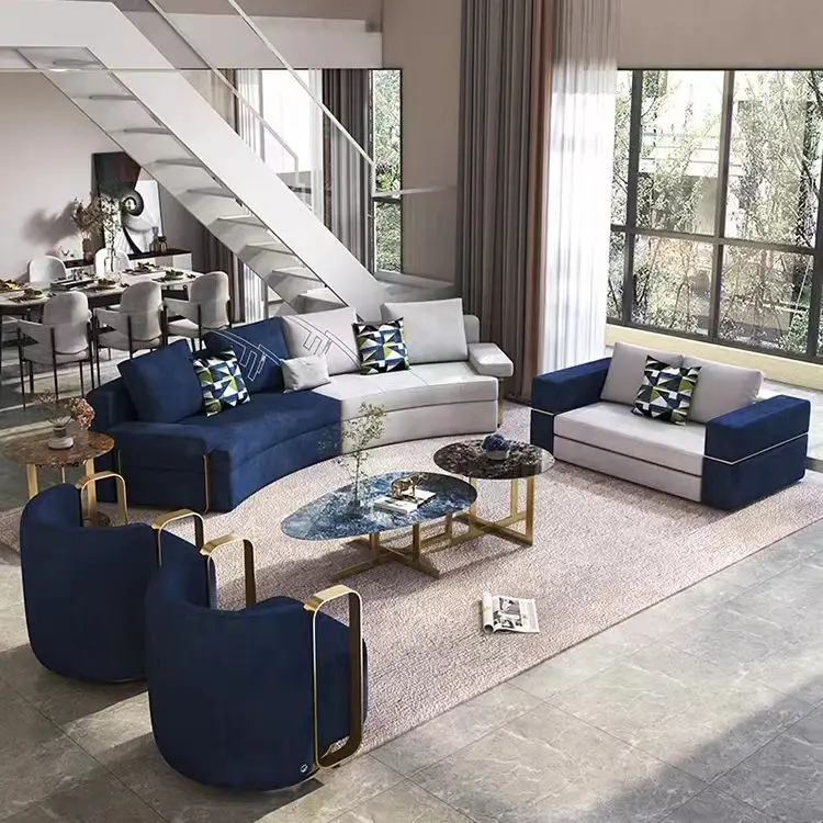 Furnistyle Italian Modular Luxury Sofa Light-Style Velvet Apartment Couch for Living Room Home Furniture Sets — view 1