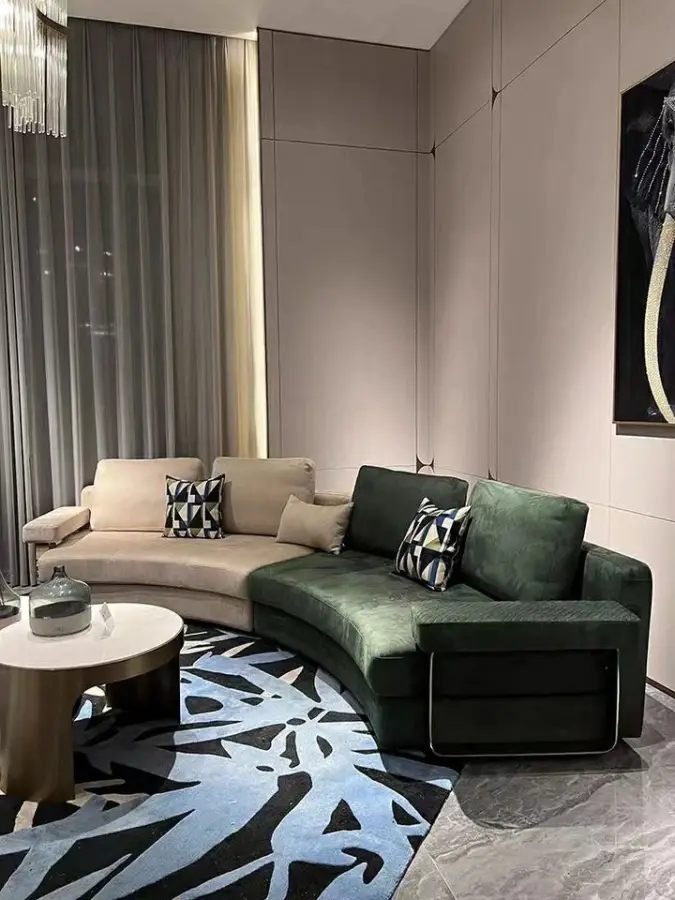 Furnistyle Italian Modular Luxury Sofa Light-Style Velvet Apartment Couch for Living Room Home Furniture Sets — image 4