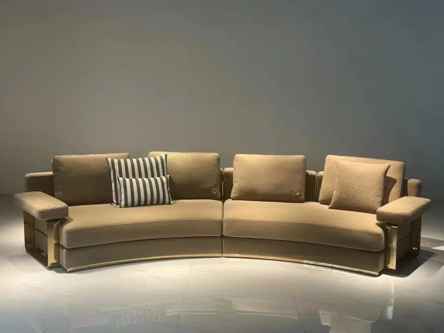 Furnistyle Italian Modular Luxury Sofa Light-Style Velvet Apartment Couch for Living Room Home Furniture Sets — image 7