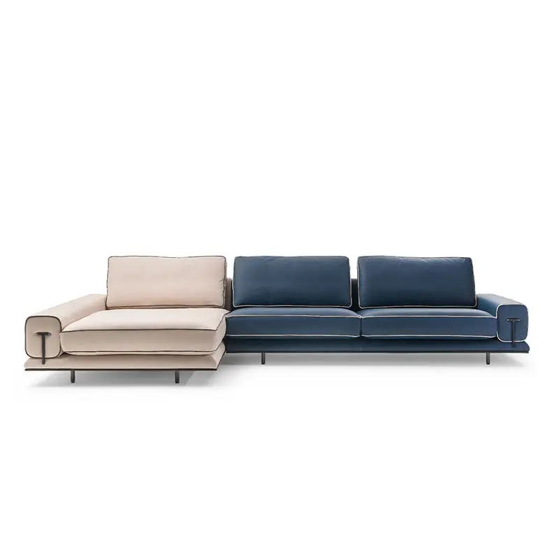 Furnistyle Large Modern Luxury Sectional Sofa Set Hot Sale L-Shape Grey Fabric Living Room Furniture for Apartment & Hotel — image 3