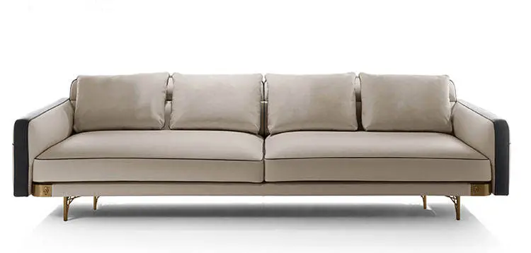 Furnistyle Modern European Style Contemporary House Furnitures 3 Seater Couches Home Sofa Set Leather Sectional Living RoomSofas — image 2