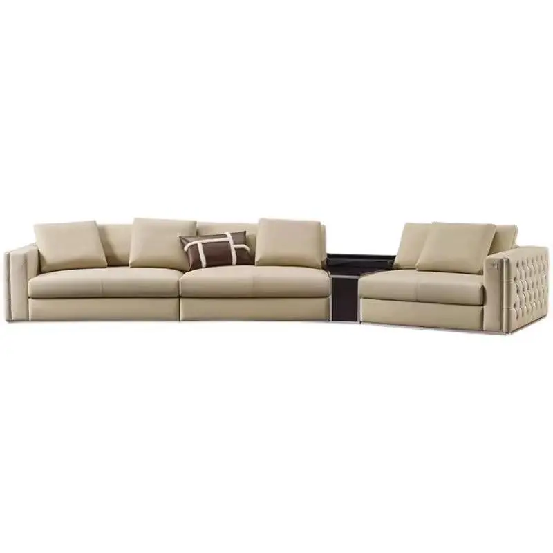Furnistyle Popular Luxury Design Fashion Wooden Frame Genuine Leather European Style Chesterfield Sofa for Living Room and Hotel — image 5