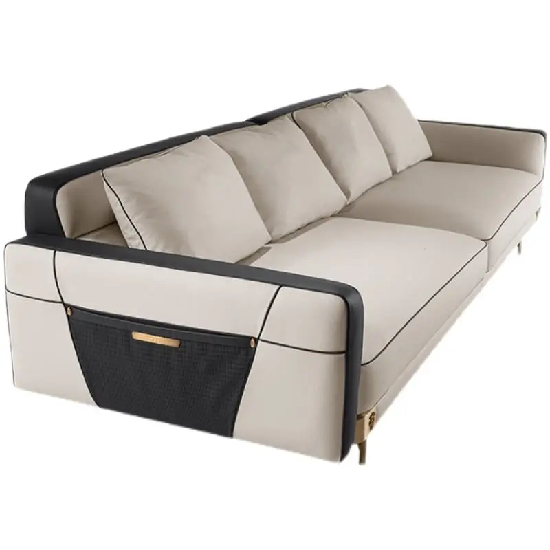 Furnistyle Modern European Style Contemporary House Furnitures 3 Seater Couches Home Sofa Set Leather Sectional Living RoomSofas — image 5