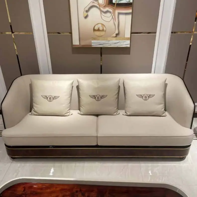 Furnistyle High Quality Genuine Leather Sectional Sofa Set for Living Room and Apartment Luxury Furniture — image 3