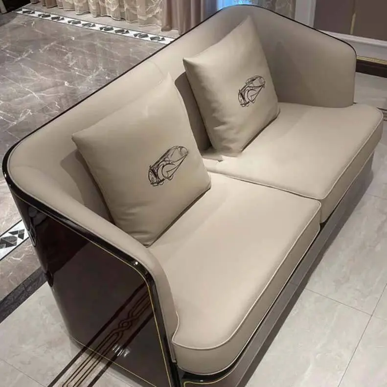 Furnistyle High Quality Genuine Leather Sectional Sofa Set for Living Room and Apartment Luxury Furniture — image 4