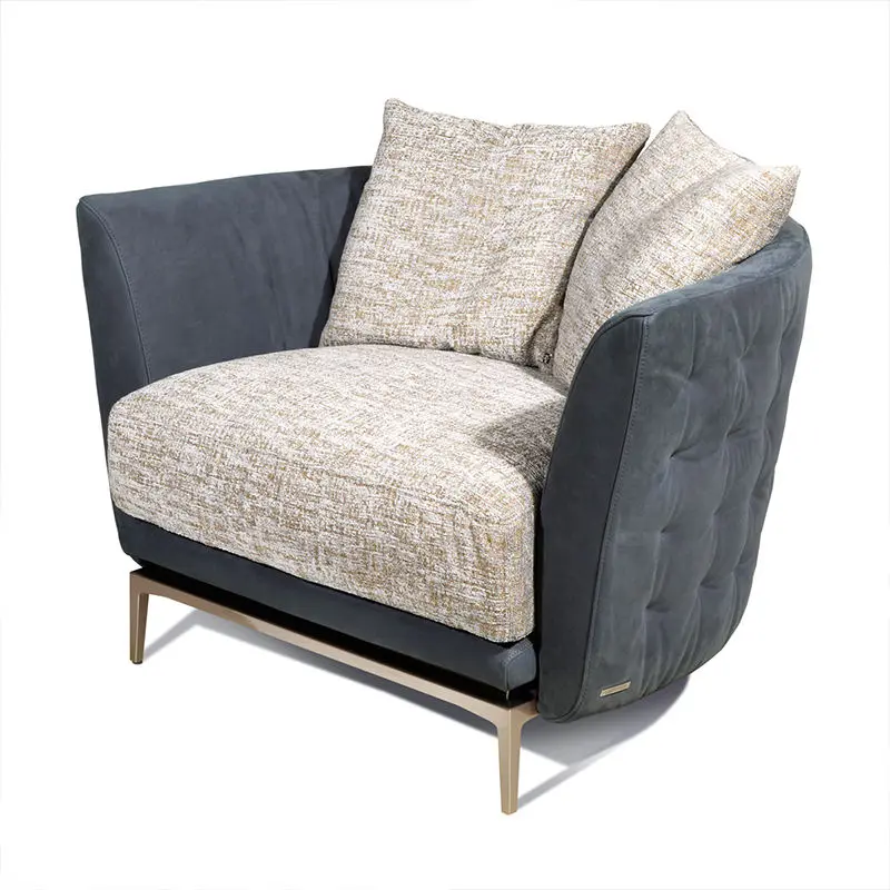 Furnistyle Luxury Royal Design Italian Living Room Furniture Modern L Shape Corner Sofa Button Tufted Home Furniture — image 2