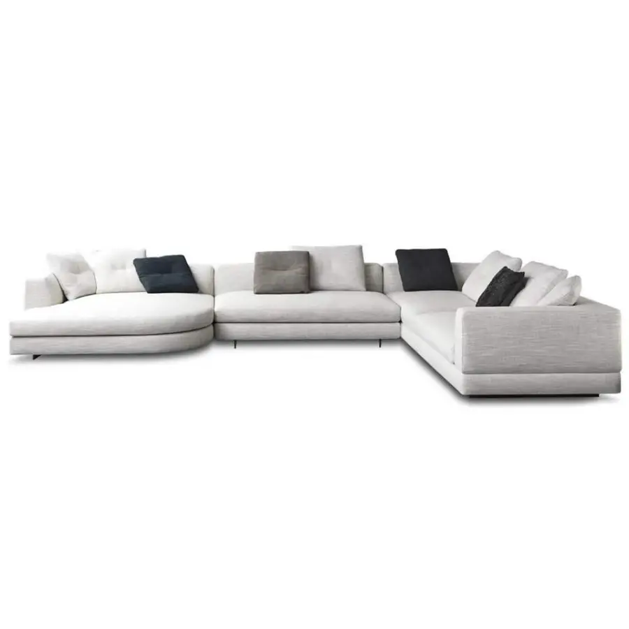 Furnistyle Luxury Lounge Modern Design Modular Sectional Sofa Set Velvet Fabric for Hotel and Villa Living Room — image 3