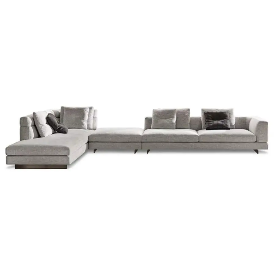 Furnistyle Luxury Lounge Modern Design Modular Sectional Sofa Set Velvet Fabric for Hotel and Villa Living Room — image 4