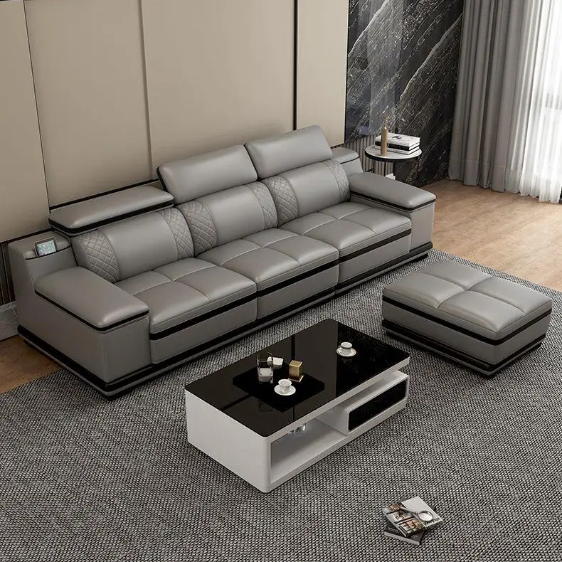 Genuine Leather Modular Corner Sofa for Home Living Room-High Density Memory Foam 15-Year Warranty — image 5