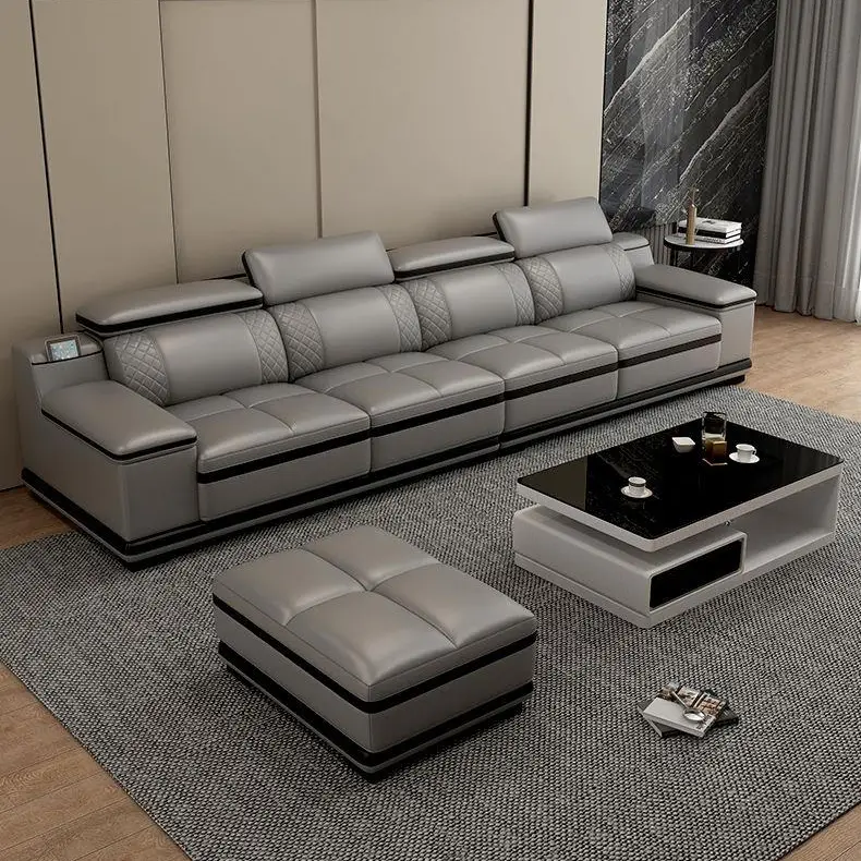 Genuine Leather Modular Corner Sofa for Home Living Room-High Density Memory Foam 15-Year Warranty — image 6