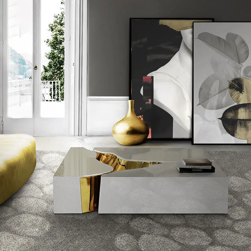 F Square Luxury Chesterfield Sofa Set Bonded Leather Fabric Modern Tufted Cooling Customizable White and Gold — image 3