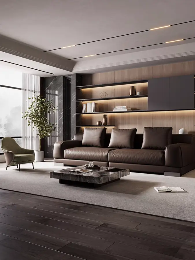 Italian Design Light Luxury Living Room Furniture Square Marble Coffee Table with Stainless Steel Base Solid Wood Material — image 3