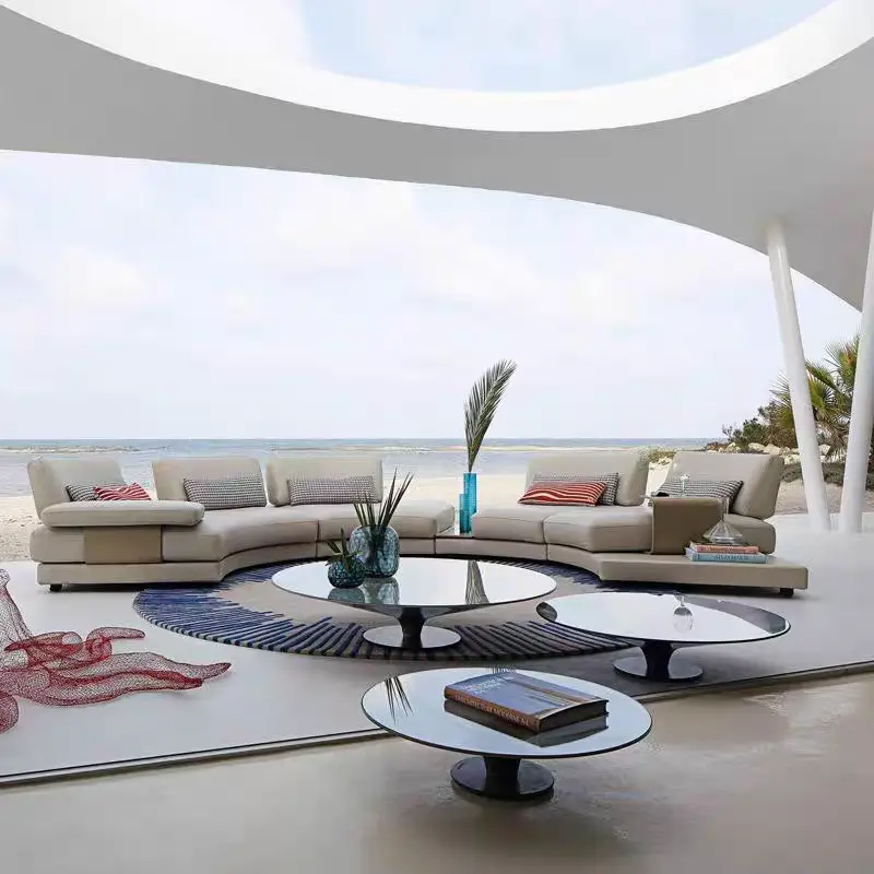 Nordic Luxury Round Coffee Table Contemporary Design Metal Material for Home Living Room Furniture — image 5