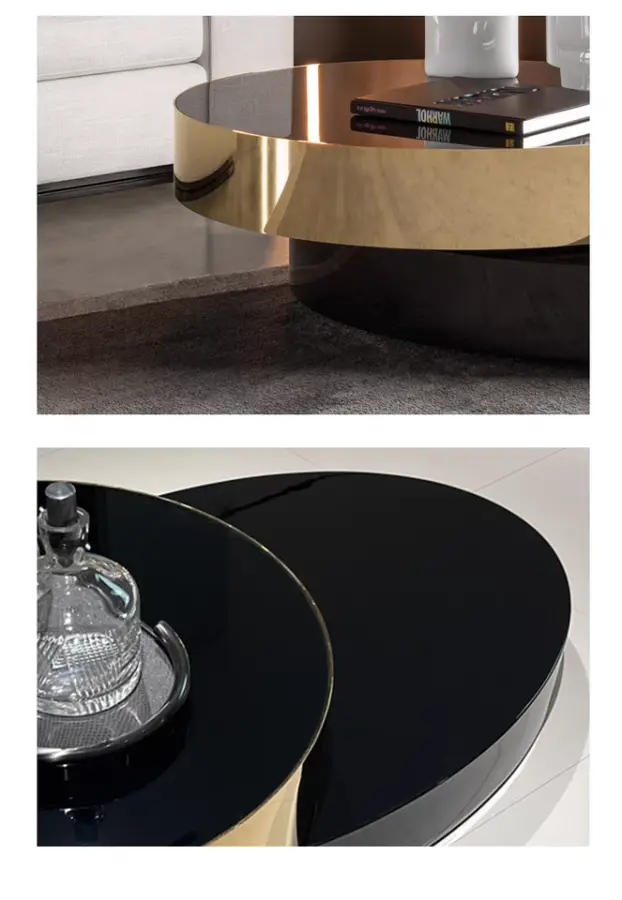 Mid-Century Modern Glass Coffee Table Designer Light Luxury Stainless Steel for Villa Living Room Luxury Living Room Furniture — image 6