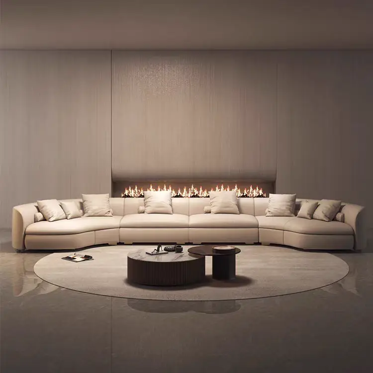 Nordic Modern Style Living Room Furniture Solid Wood Frame Finnley Round Coffee Table for Home Use — image 3