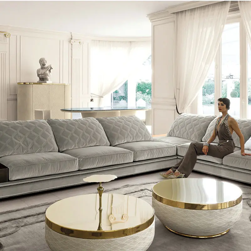 Furnistyle Light Luxury Modern Round Simple High End Stainless Steel Coffee Table for Living Room Apartment — image 3