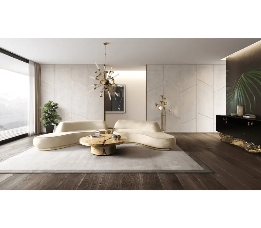 Hot Sale Unique Design Stainless Steel and Gold Crack Coffee Table Living Room Furniture for Home Use — image 5